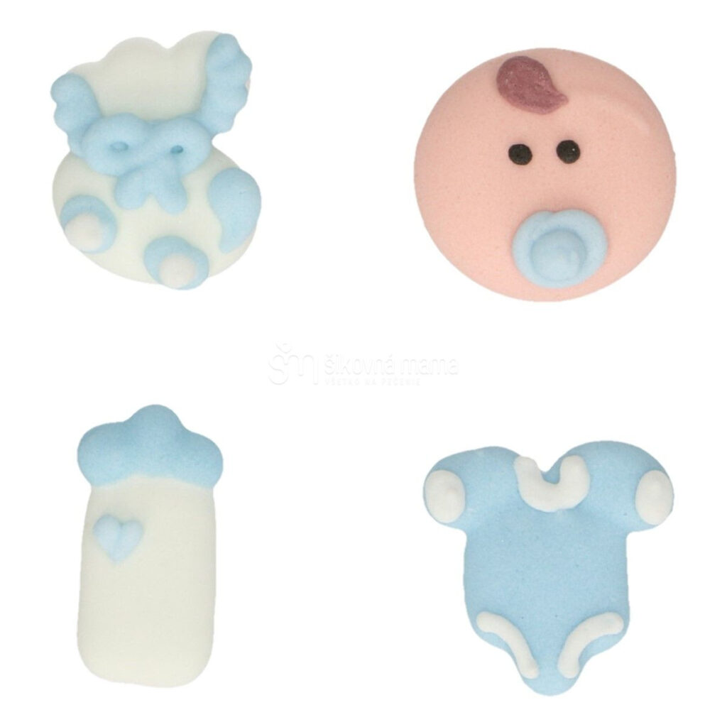funcakes cukrové ozdoby na krstinovú tortu modré F50100