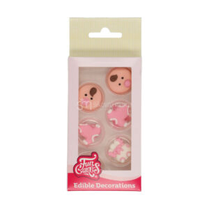 funcakes cukrové ozdoby na krstinovú tortu ružové