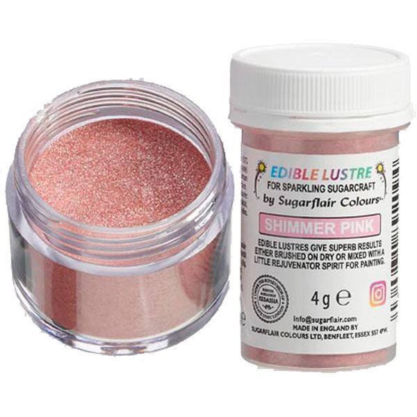 Sugarflair perleťová prášková farba na tortu shimmer pink