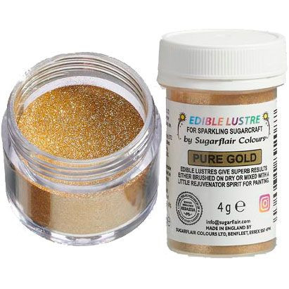 Sugarflair perleťová prášková farba na tortu pure gold zlatá yummy