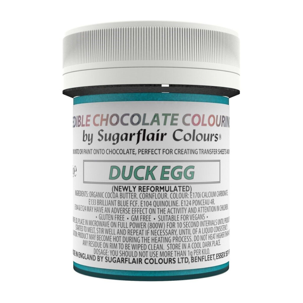 Sugarflair farba na čokoládu duck egg tyrkysová modrá