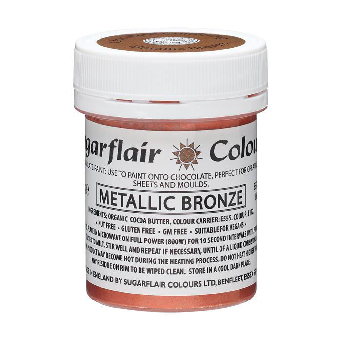 Sugarflair farba na maľovanie na čokoládu metalická bronzová