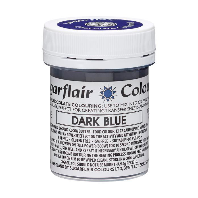 Sugarflair farba na čokoládu dark blue tmavo modrá na tortu na ozdoby yummy