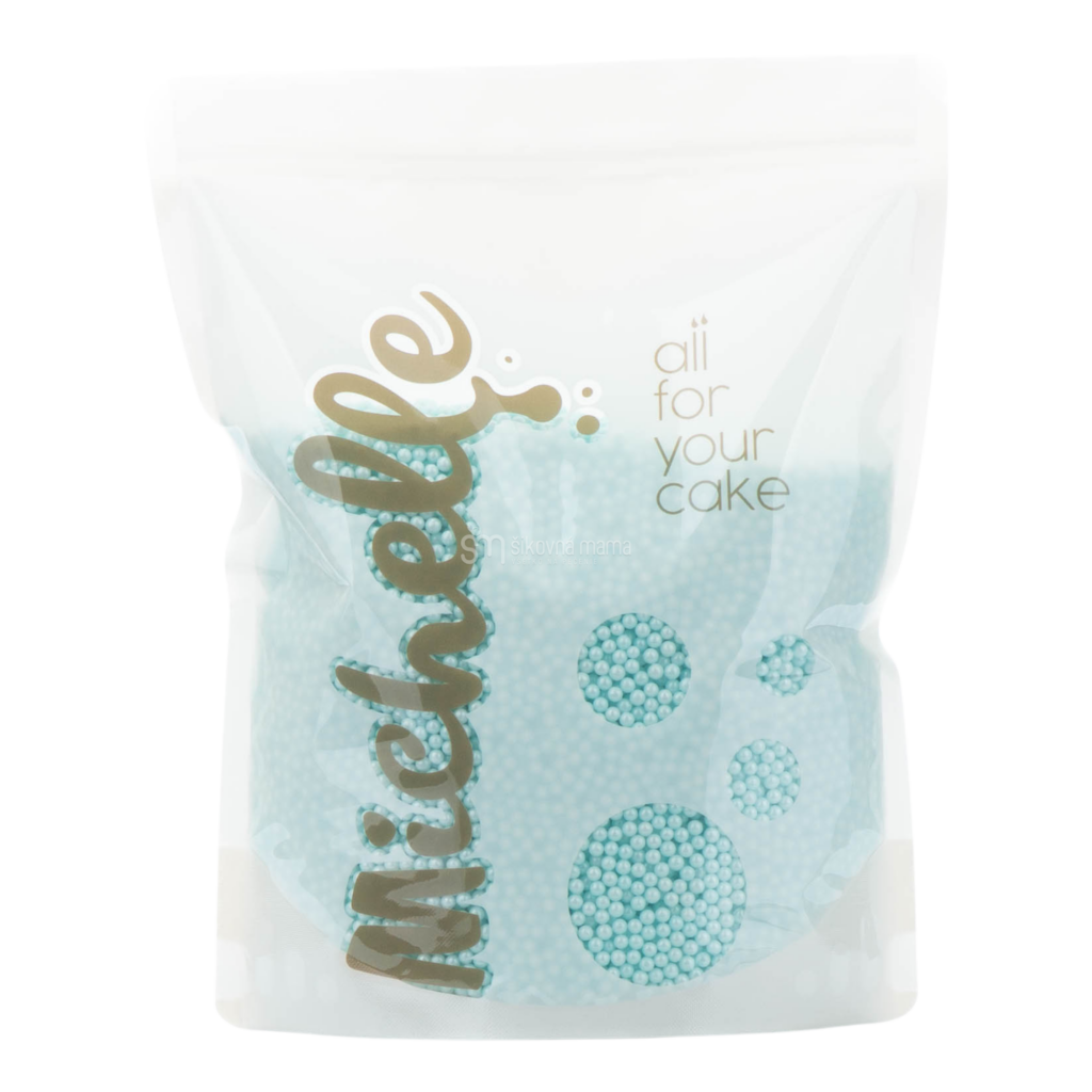cukrové perly 4mm baby blue na tortu na zákusky 1kg