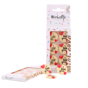 Michelle čokoládové dekorácie I love you na tortu 6ks v balení