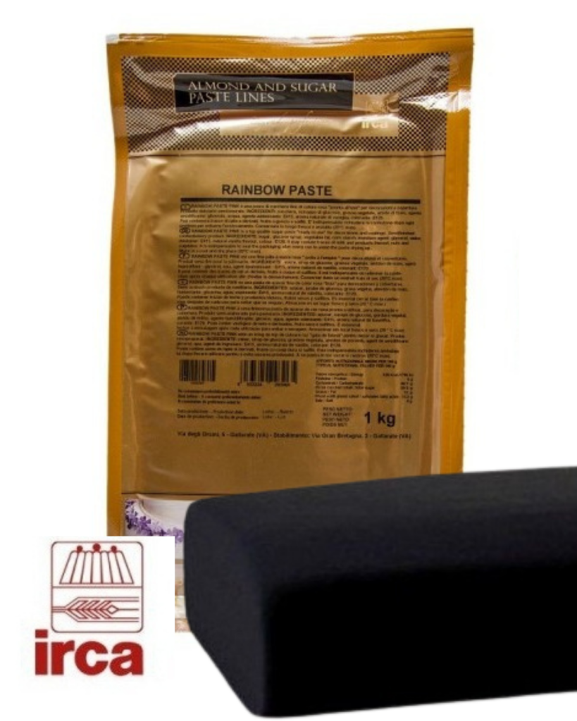 čierna hmota 1kg, IRCA, poťahovacia hmota, Rainbow paste black