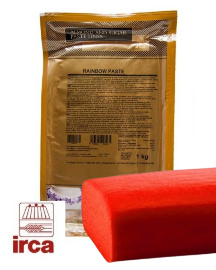 červená hmota 1kg, IRCA, poťahovacia hmota, Rainbow paste red