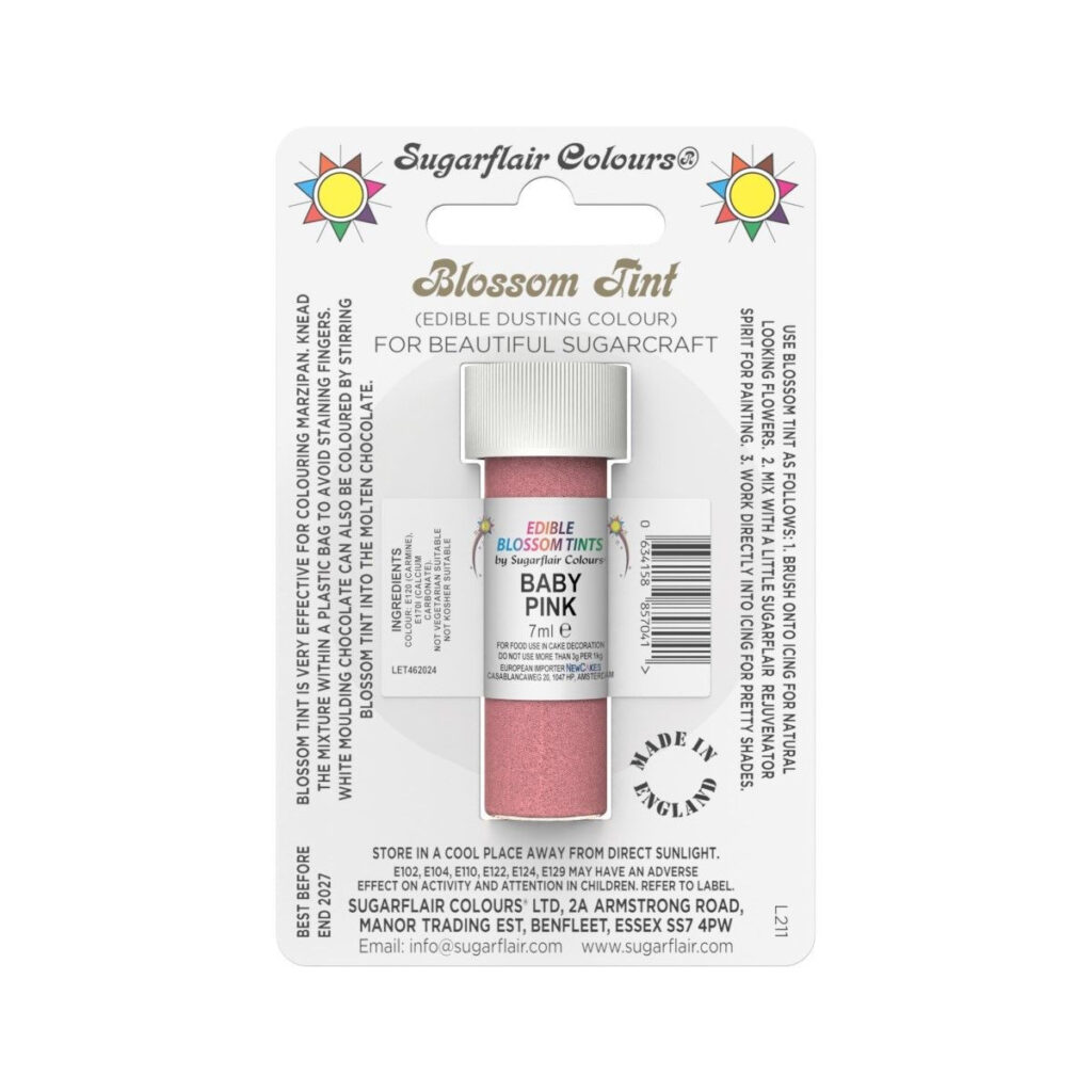 Sugarflair prachová farba na tortové dekorácie Baby Pink 7ml