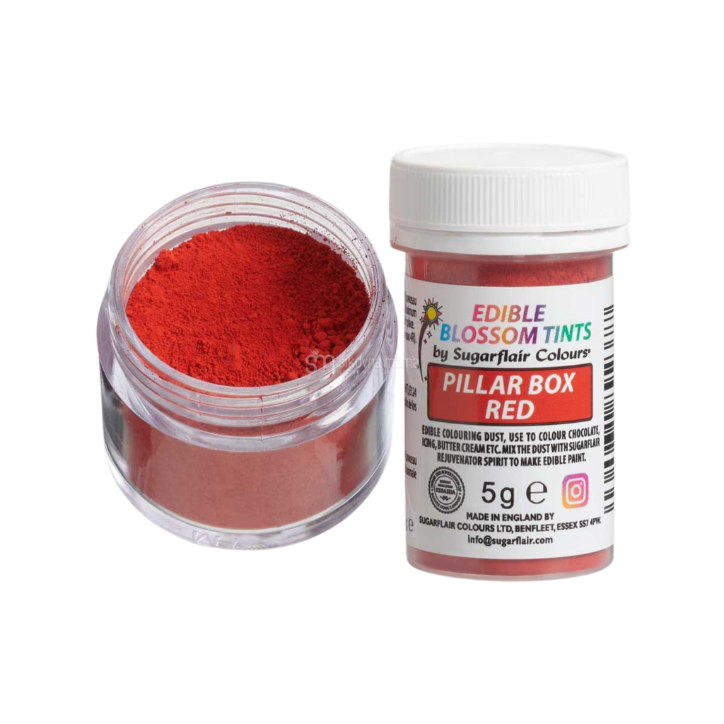 Sugarflair jedlá prachová farba na tortu červená pillar box red