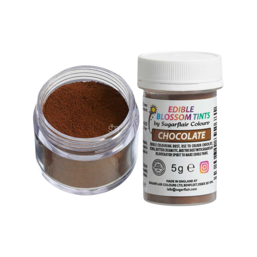 sugarflair jedlá prachová farba čokoládová hnedá chocolate