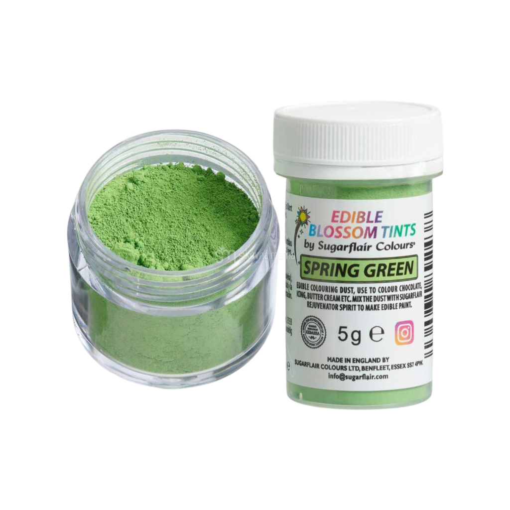 sugarflair jedlá prachová farba na dekorácie jarná zelená spring green