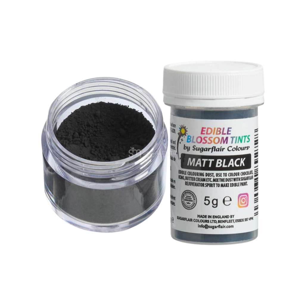 sugarflair jedlá prachová farba matná čierna matt black