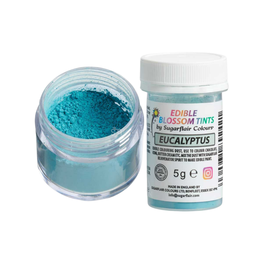 Sugarflair jedlá prachová farba tyrkysovo modrá eucalyptus