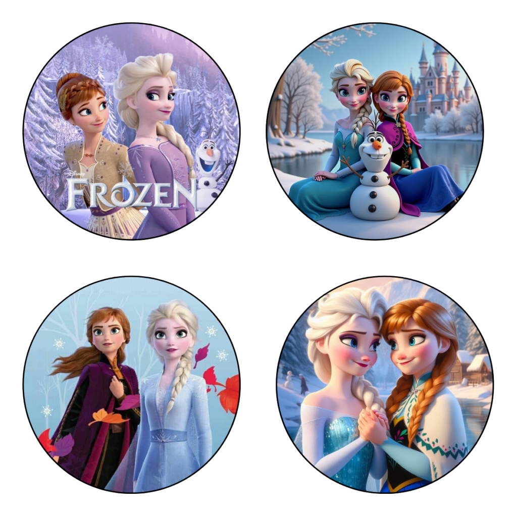 jedlý obrázok na tortu frozen elza a anna
