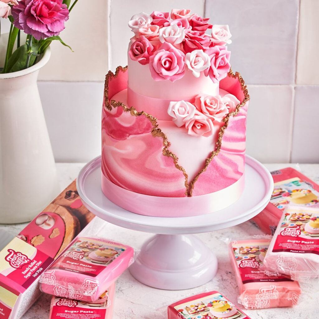 Poťahová poťahovacia hmota na tortu a cukrové ozdoby yummy ružová pink 250g