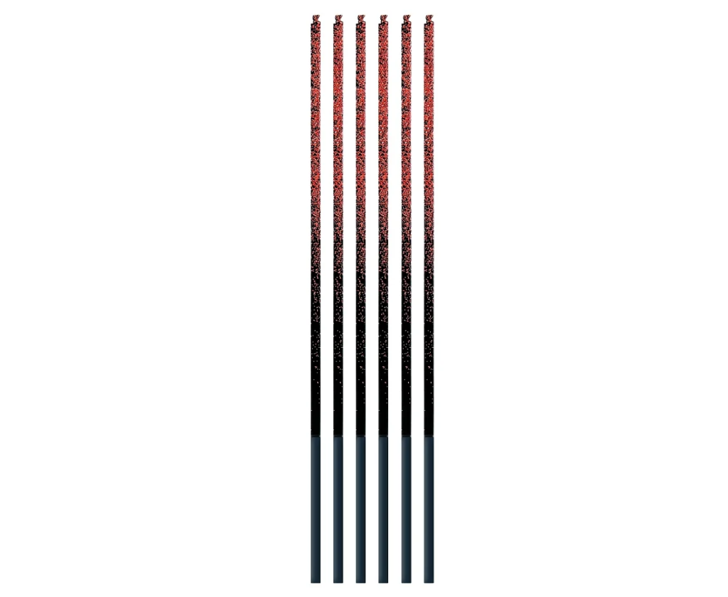 čierno červené sviečky na tortu 17cm - 6ks v balení