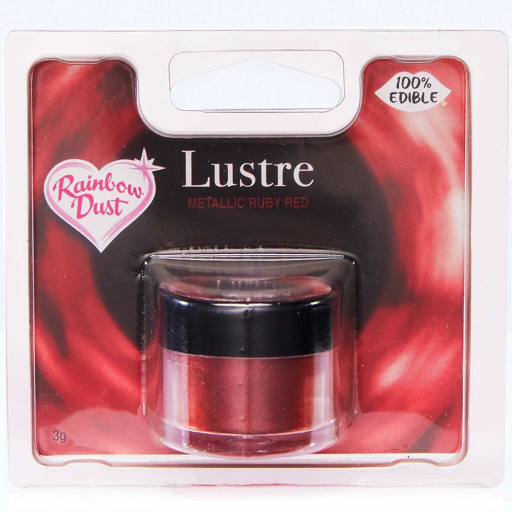 Rainbow dust prachová perleťová farba na tortu tmavo červená ruby red