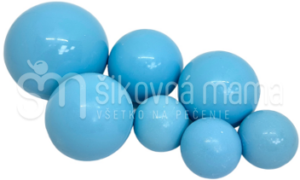 čokoládové 3D gule na tortu svetlo modré 7ks v balení rôzne veľkosti