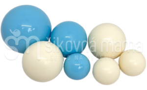 čokoládové 3D gule na tortu svetlo modré a biele7ks v balení rôzne veľkosti