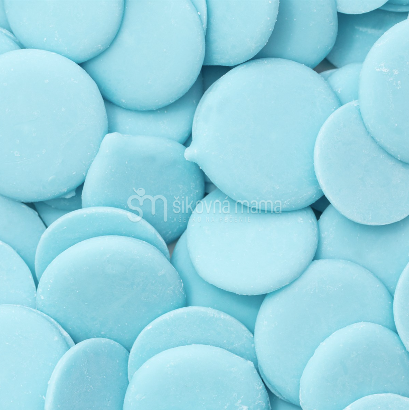 Farebná čokoládová poleva na tortu a dezerty svetlo modrá 340g Candy buttons baby blue