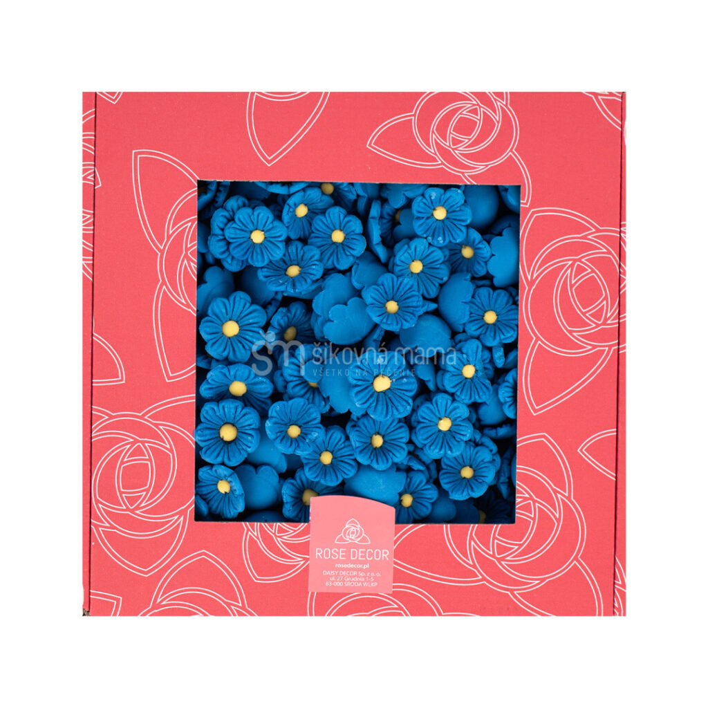 ROSE DECOR cukrové kvety na tortu tmavo modrá 3cm