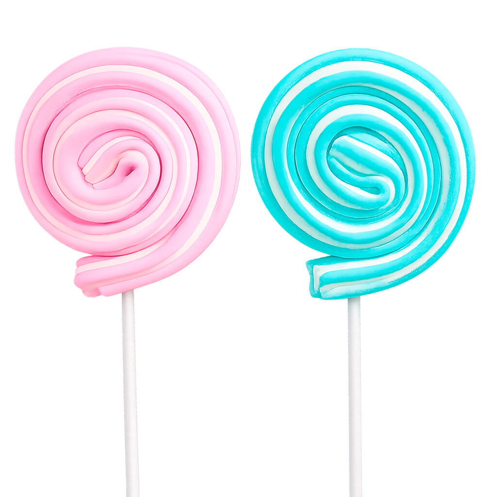 Marshmallow jedlá ozdoba lízanka na detskú tortu ružová a modrá