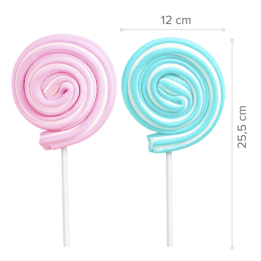 Marshmallow jedlá ozdoba lízanka na detskú tortu ružová a modrá