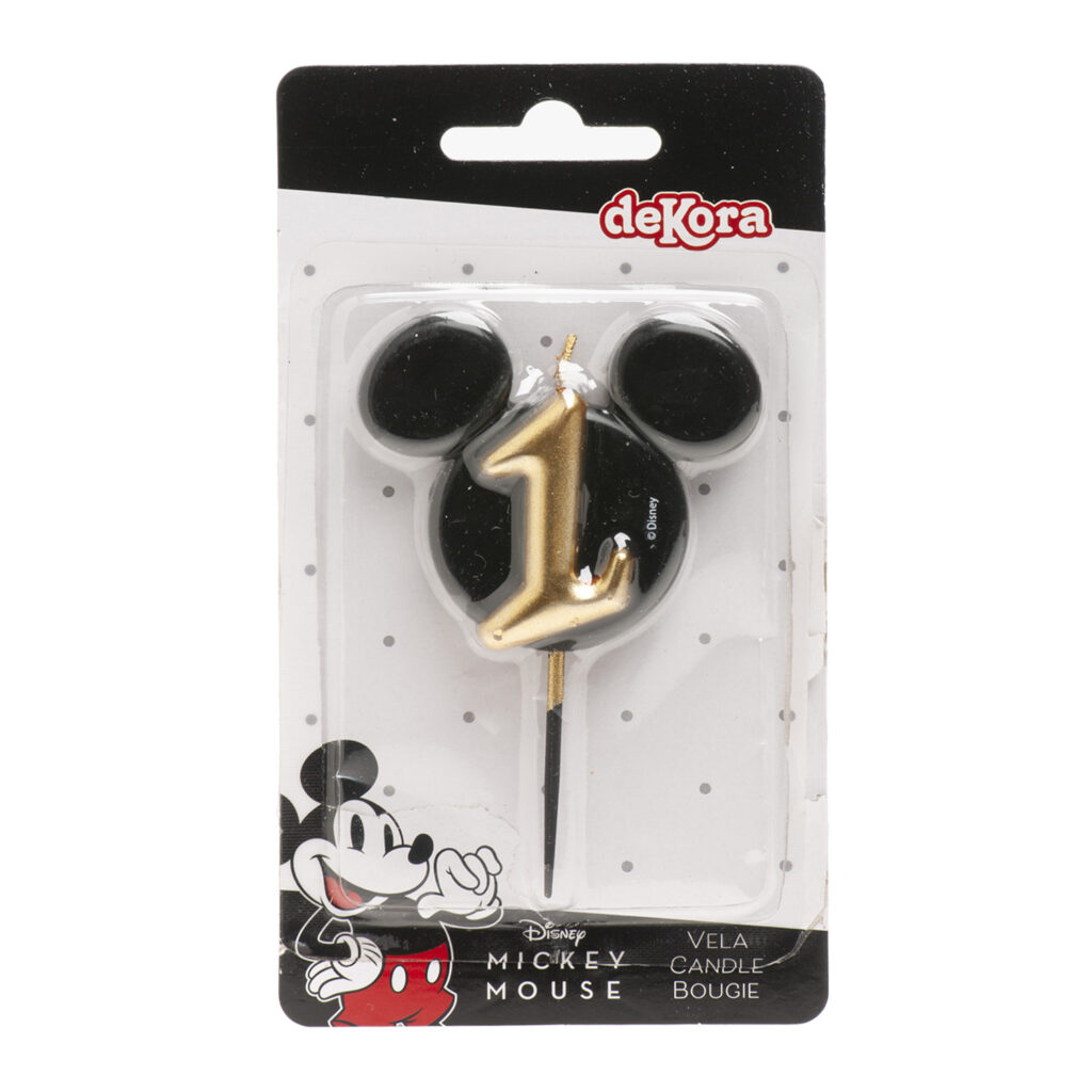 Trendy sviečka s motívom Mickey Mouse číslica 1