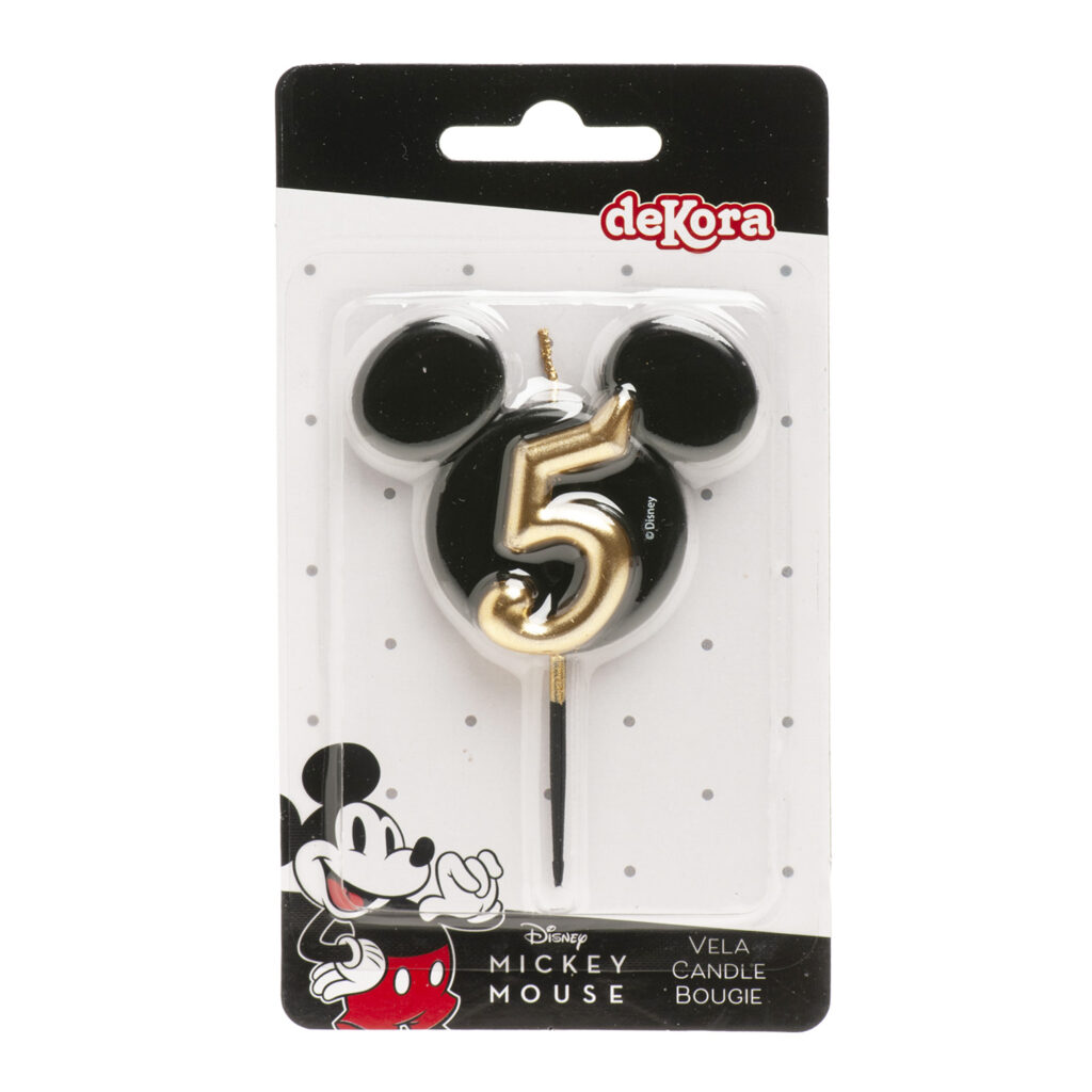 Trendy sviečka s motívom Mickey Mouse číslica 5