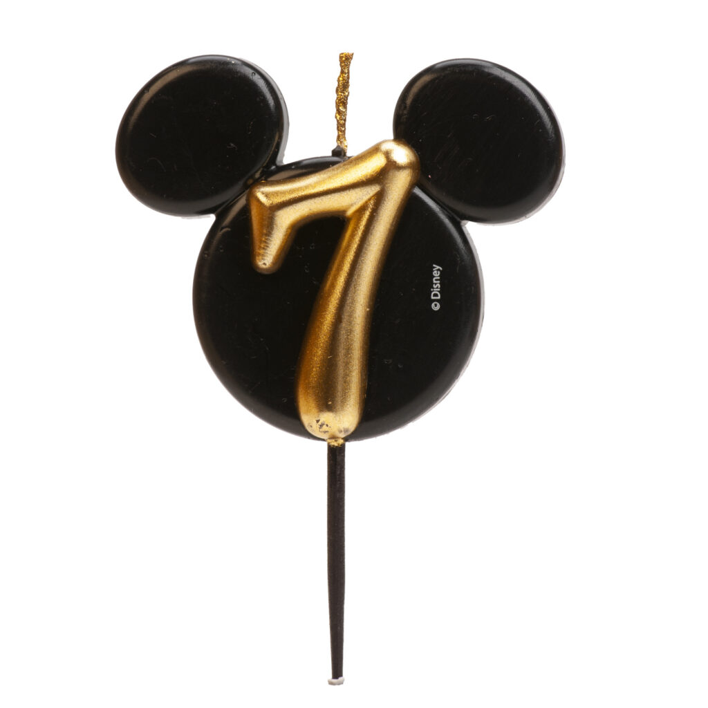 Trendy sviečka s motívom Mickey Mouse číslica 9.
