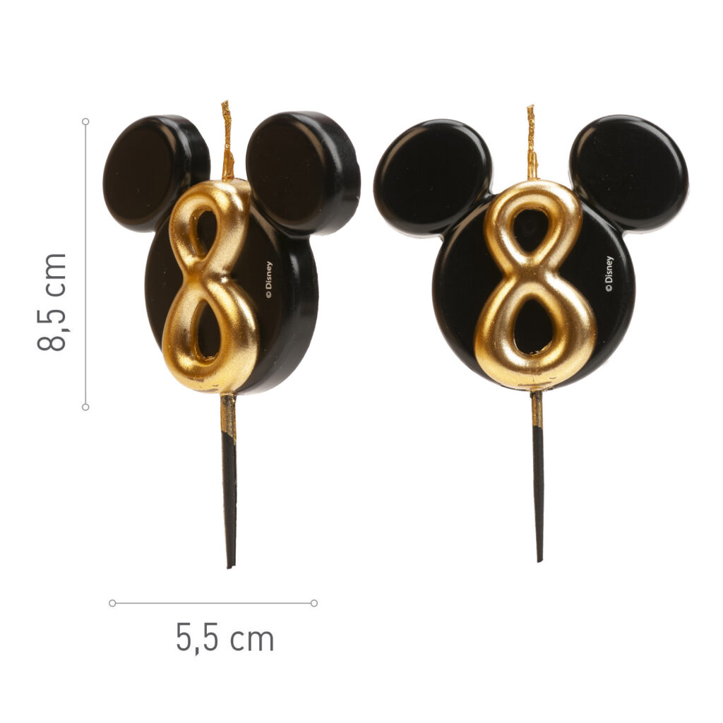 Trendy sviečka s motívom Mickey Mouse číslica 9.