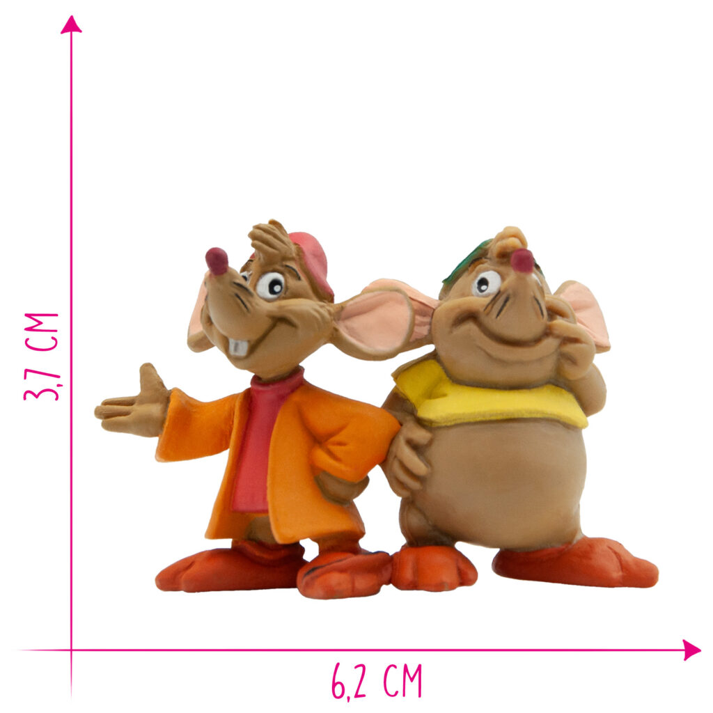 Nejedlá dekorácia na tortu z rozprávky Popoluška - myšky Jackie a Gus