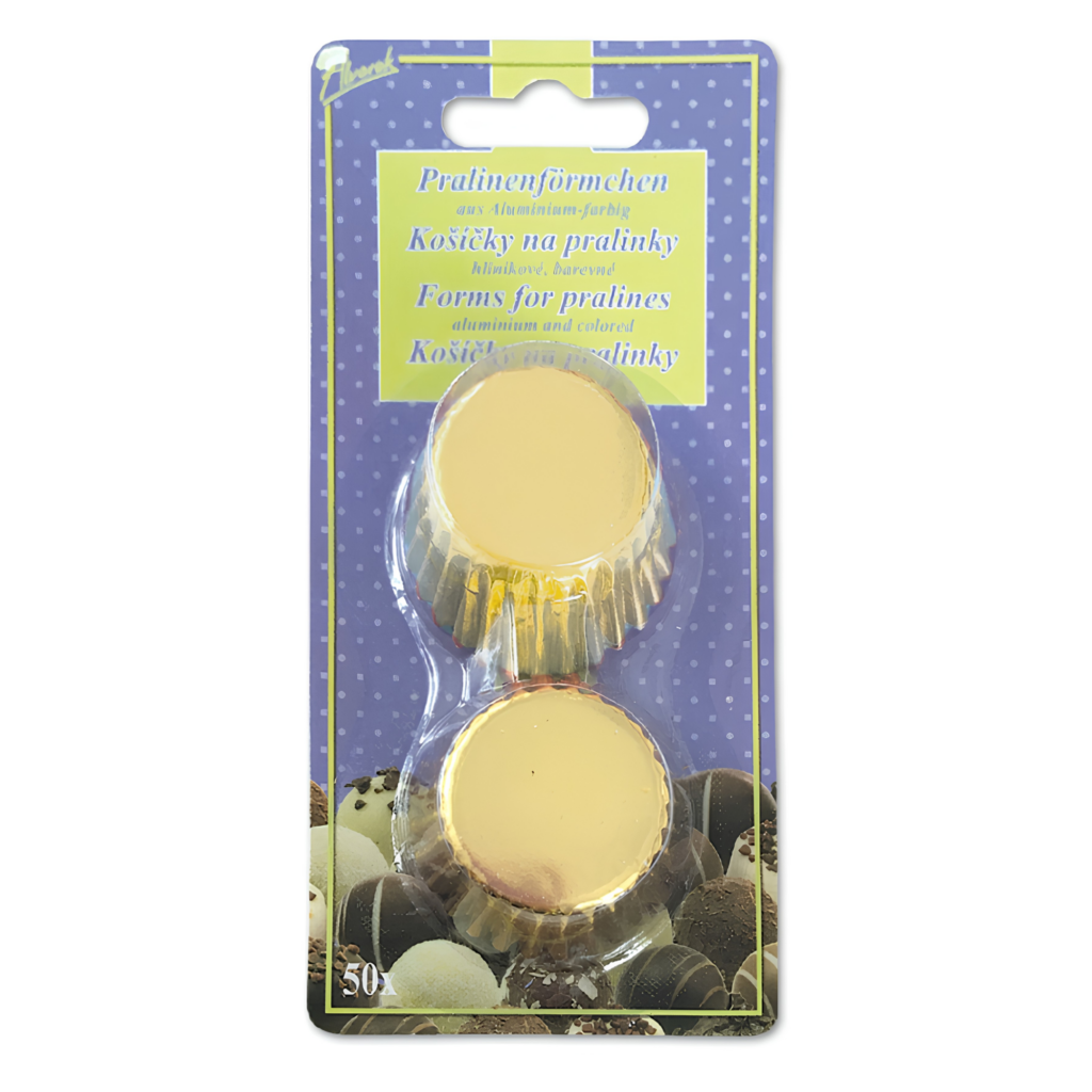 Košíčky na pralinky zlaté 50ks v balení priemer 3cm