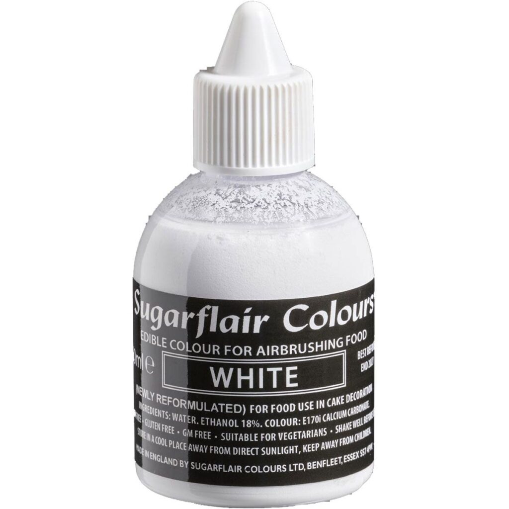Sugarflair tekutá farba do airbrush White 60ml