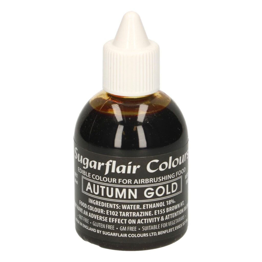 Sugarflair tekutá farba do airbrush Autumn Gold 60ml