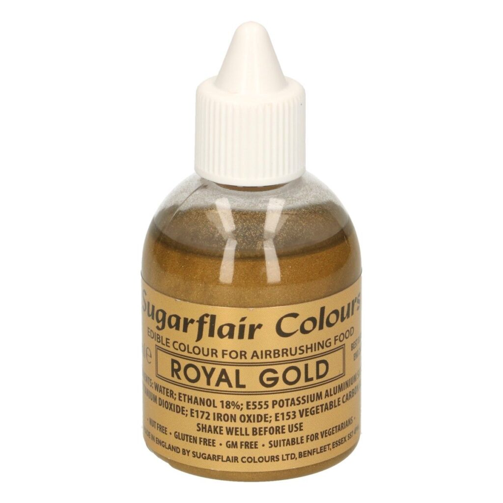 Sugarflair tekutá farba do airbrush Royal gold 60ml